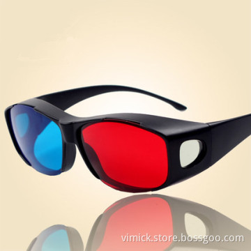 Red Blue Cyan 3D Vision Plastic Glasses for 3D Movies and Games